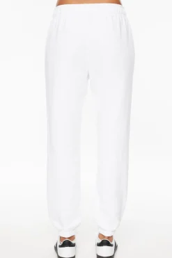 Dynamite French Terry Fleece Jogger Pants White Best