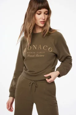 Dynamite French Terry Graphic Sweatshirt Brown Cheap