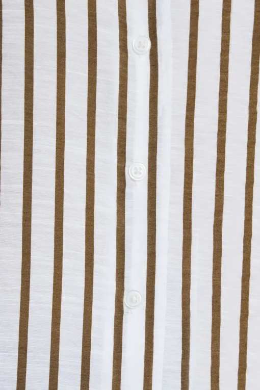 Dynamite Frida Airflow Stripe Shirt Brown Fashion