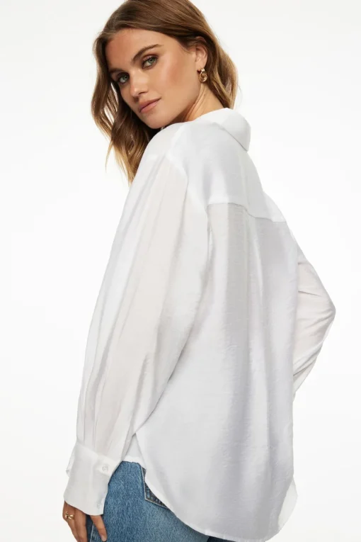Dynamite Frida Oversized Airflow Shirt White Cheap