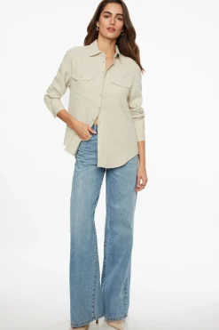Dynamite Frida Pocket Shirt Brown Fashion