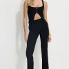 Dynamite Front Seam Bootcut Pants BLACK Cheap