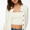 Dynamite Gabrielle Bouclé Cardigan White Cheap