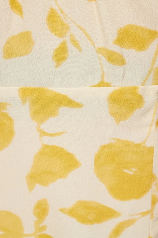 Dynamite Gathered Cap Sleeve Blouse Yellow Best