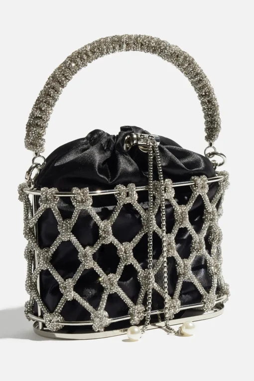 Dynamite Gem Rope Bucket Bag Gray Discount
