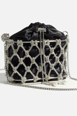 Dynamite Gem Rope Bucket Bag Gray Discount