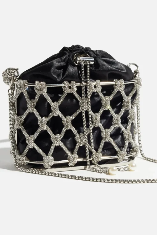 Dynamite Gem Rope Bucket Bag Gray Discount
