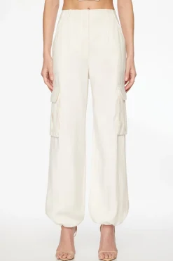 Dynamite Gia Cargo Parachute Pants White Flash Sale