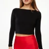 Dynamite Havyn Boatneck Jersey Crop Top Outlet