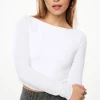 Dynamite Havyn Boatneck Jersey Crop Top Outlet