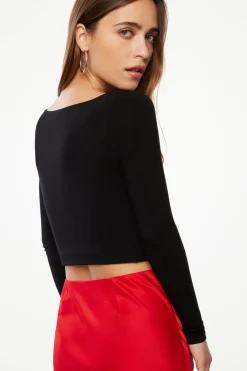 Dynamite Havyn Boatneck Jersey Crop Top Outlet
