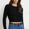 Dynamite Heavenlyarn™ Crewneck Cardigan Black Best