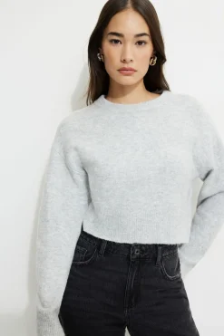Dynamite Heavenlyarn™ Crewneck Sweater Gray Hot