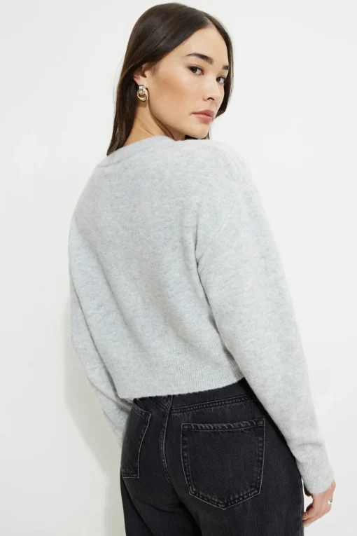 Dynamite Heavenlyarn™ Crewneck Sweater Gray Hot