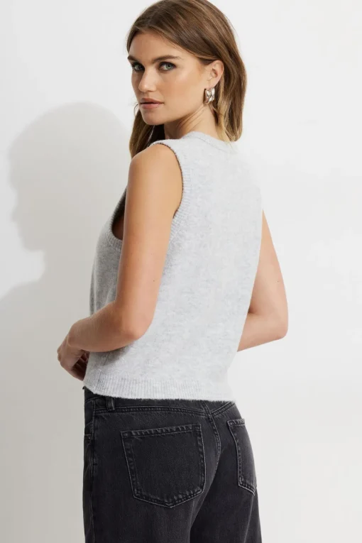 Dynamite Heavenlyarn™ Crewneck Vest Gray Hot