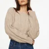Dynamite Heavenlyarn™ Luana Cable Knit Sweater Brown Best Sale