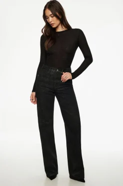 Dynamite Heidi Glitter Wide Leg Jeans Black Online