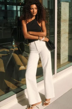 Dynamite Heidi Wide Leg Jeans White Hot