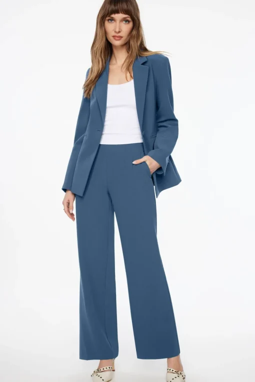 Dynamite High Waisted Wide Leg Pants Blue Fashion
