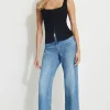Dynamite Hook-Eye Linen Tank Top Black Online