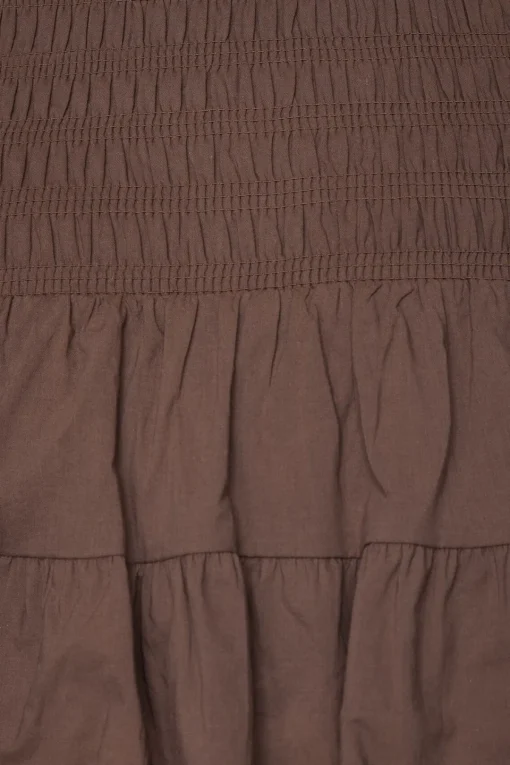 Dynamite Inaya Smocked Mini Skirt Brown Store