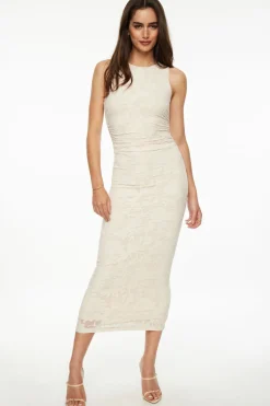 Dynamite Jacquard Floral Maxi Dress White Best