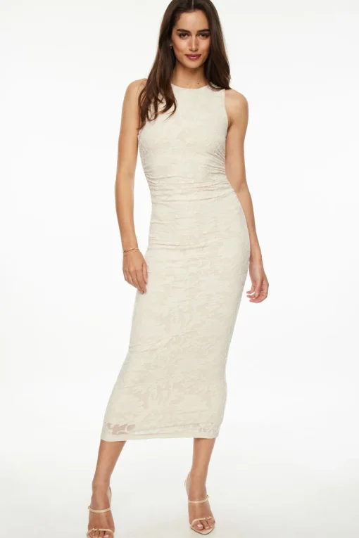 Dynamite Jacquard Floral Maxi Dress White Best