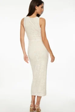 Dynamite Jacquard Floral Maxi Dress White Best