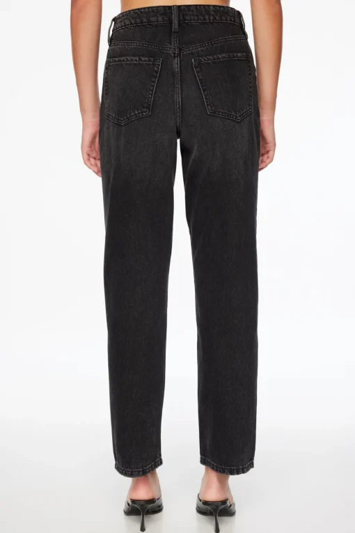 Dynamite Justina Rhinestone Straight Leg Jeans Black New