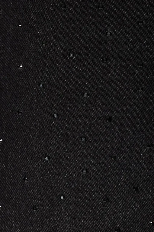Dynamite Justina Rhinestone Straight Leg Jeans Black New