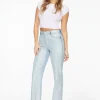 Dynamite Justina Straight Leg Coated Jeans Blue Outlet