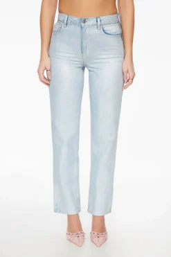 Dynamite Justina Straight Leg Coated Jeans Blue Outlet
