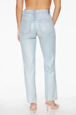 Dynamite Justina Straight Leg Coated Jeans Blue Outlet
