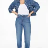 Dynamite Justina Straight Leg Cuffed Jeans Blue Best Sale