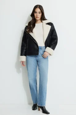 Dynamite Justina Straight Leg Jeans Blue Hot