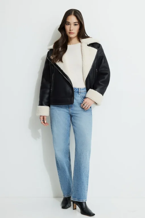 Dynamite Justina Straight Leg Jeans Blue Hot