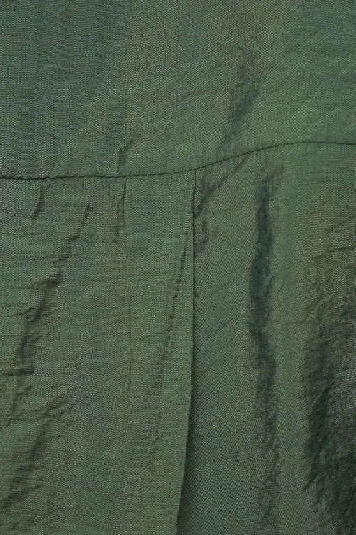 Dynamite Kayla Crinkled Twisted Blouse Green Outlet