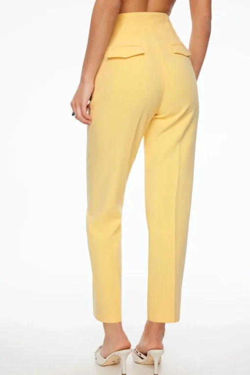 Dynamite Kendall Slim Side Zip Pants Yellow Best Sale
