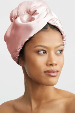 Dynamite KITSCH | Satin Wrapped Hair Towel Pink Clearance