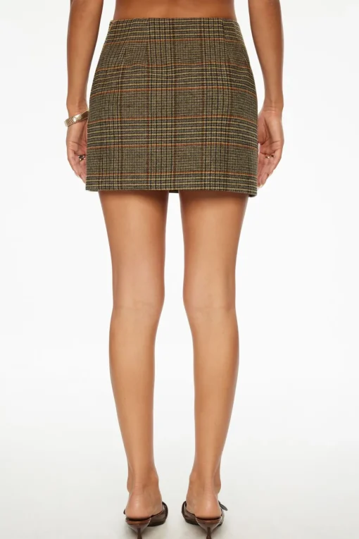 Dynamite Kylie Plaid Mini Skirt Brown Clearance