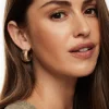 Dynamite Large Ribbed Hoop Earrings Yellow New