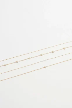 Dynamite Layered Delicate Pearl Necklace White Clearance
