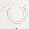 Dynamite Layered Diamond Cut Pendant Necklace Yellow New