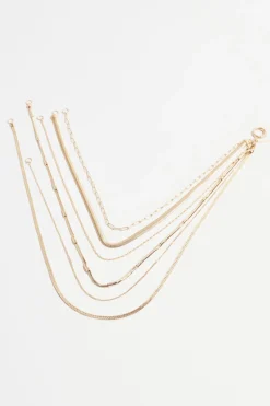 Dynamite Layered Textured Chain Round Necklace Yellow Cheap