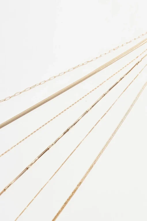 Dynamite Layered Textured Chain Round Necklace Yellow Cheap
