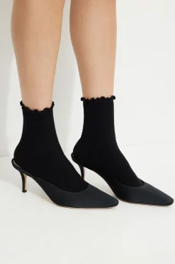 Dynamite Lettuce Edge Crew Socks Black Sale