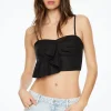 Dynamite Linen Tube Top With Frill Black Best