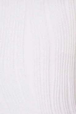 Dynamite Lota Textured Square Neck Crop Top White Clearance