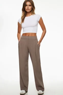 Dynamite Low Rise Relaxed Trousers Brown Flash Sale