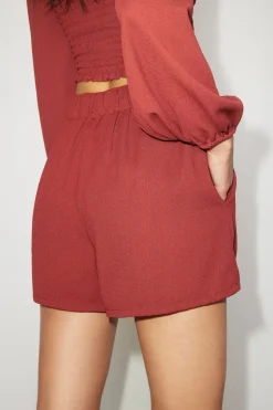 Dynamite Mabel Flowy Shorts Burgundy Flash Sale
